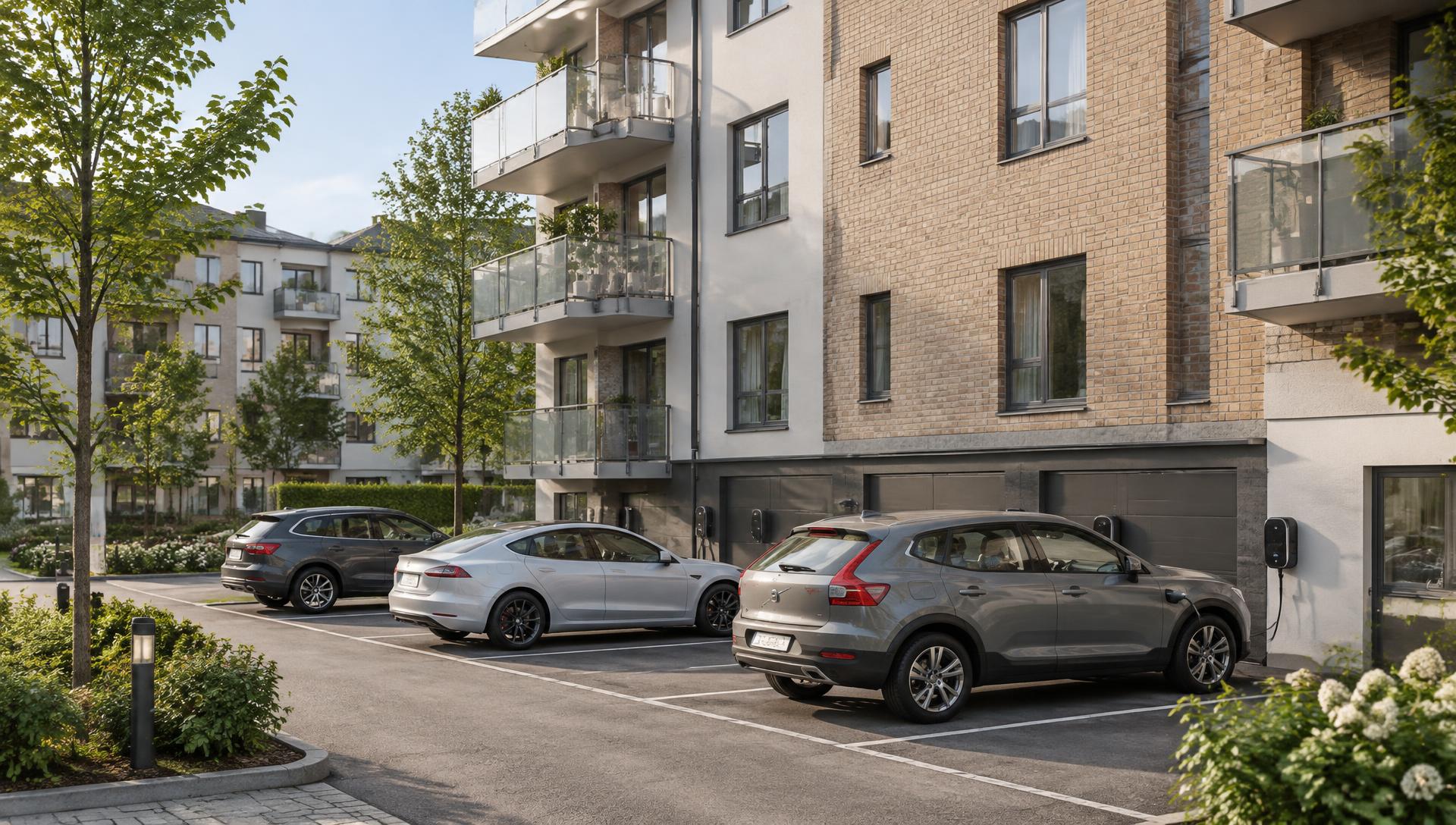 Elbilar som laddar vid bostäder – laddboxinstallation i Örebro
